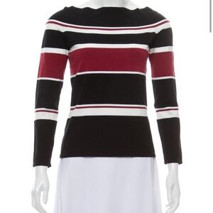 Veronica Beard striped off the shoulder knit